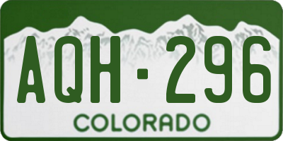 CO license plate AQH296