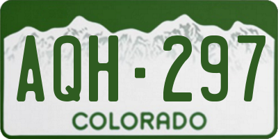 CO license plate AQH297