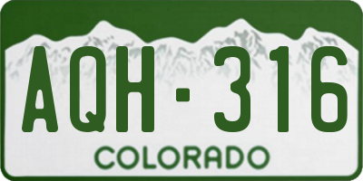 CO license plate AQH316