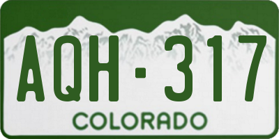 CO license plate AQH317