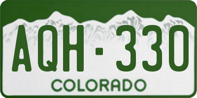 CO license plate AQH330