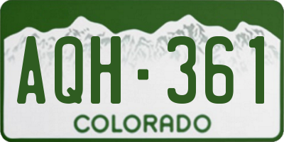 CO license plate AQH361