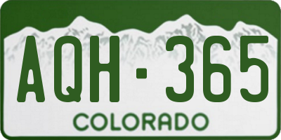 CO license plate AQH365
