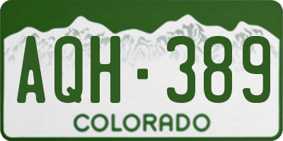 CO license plate AQH389