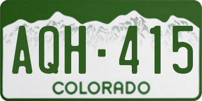 CO license plate AQH415