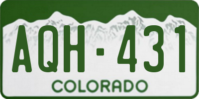 CO license plate AQH431