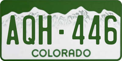CO license plate AQH446