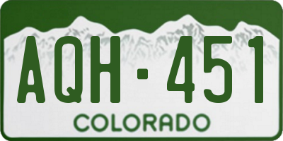 CO license plate AQH451
