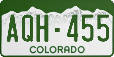 CO license plate AQH455
