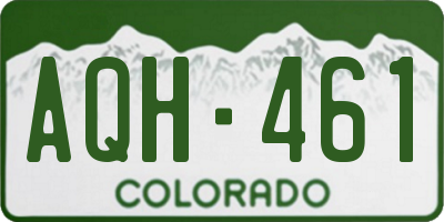 CO license plate AQH461