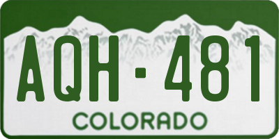 CO license plate AQH481