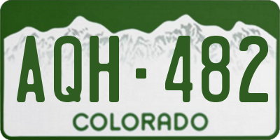 CO license plate AQH482