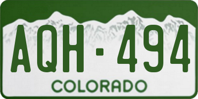 CO license plate AQH494