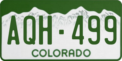 CO license plate AQH499