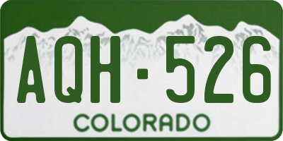 CO license plate AQH526
