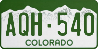 CO license plate AQH540