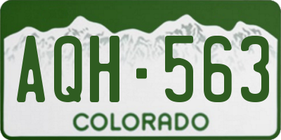CO license plate AQH563
