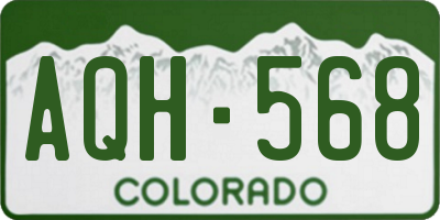 CO license plate AQH568