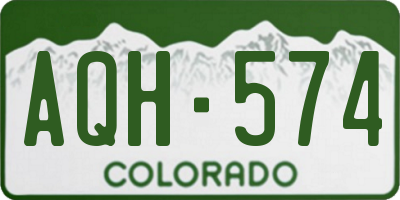 CO license plate AQH574