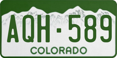CO license plate AQH589