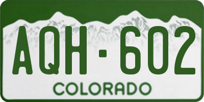 CO license plate AQH602