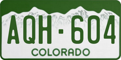 CO license plate AQH604