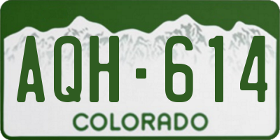 CO license plate AQH614