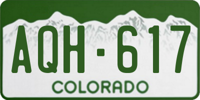 CO license plate AQH617