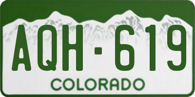 CO license plate AQH619
