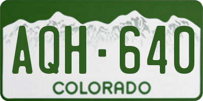 CO license plate AQH640