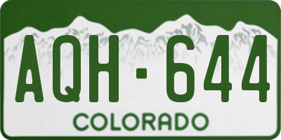 CO license plate AQH644