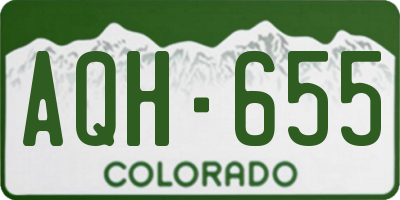 CO license plate AQH655