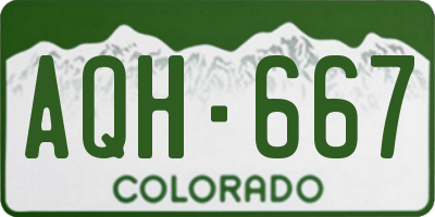 CO license plate AQH667