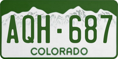 CO license plate AQH687