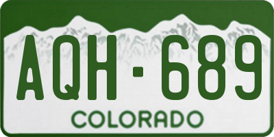 CO license plate AQH689