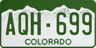 CO license plate AQH699