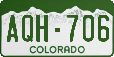 CO license plate AQH706