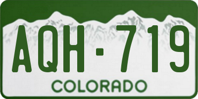CO license plate AQH719