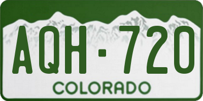 CO license plate AQH720