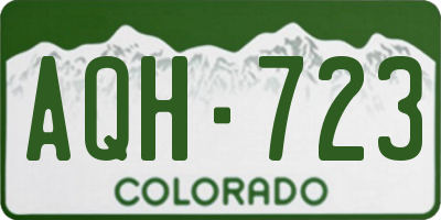 CO license plate AQH723