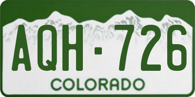 CO license plate AQH726