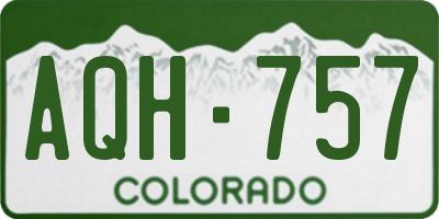 CO license plate AQH757
