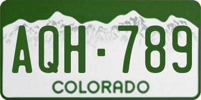 CO license plate AQH789