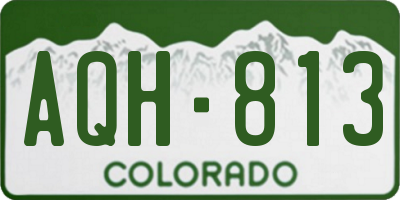 CO license plate AQH813