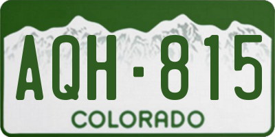 CO license plate AQH815