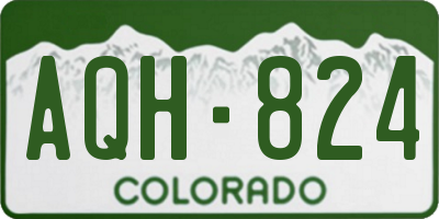 CO license plate AQH824