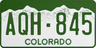 CO license plate AQH845