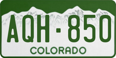 CO license plate AQH850