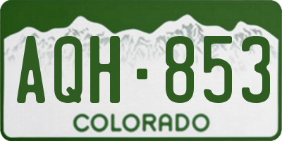 CO license plate AQH853