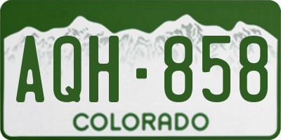 CO license plate AQH858